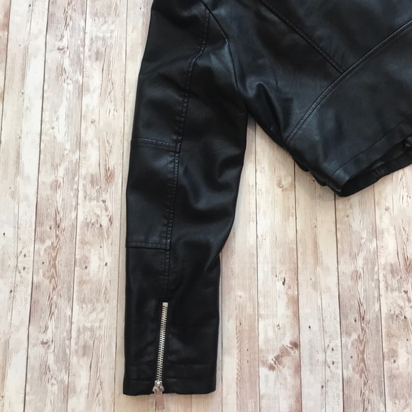 New Look ASOS Black Cropped Leather Jacket - Picture 11 of 12